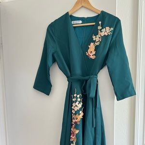 Green midi dress XL